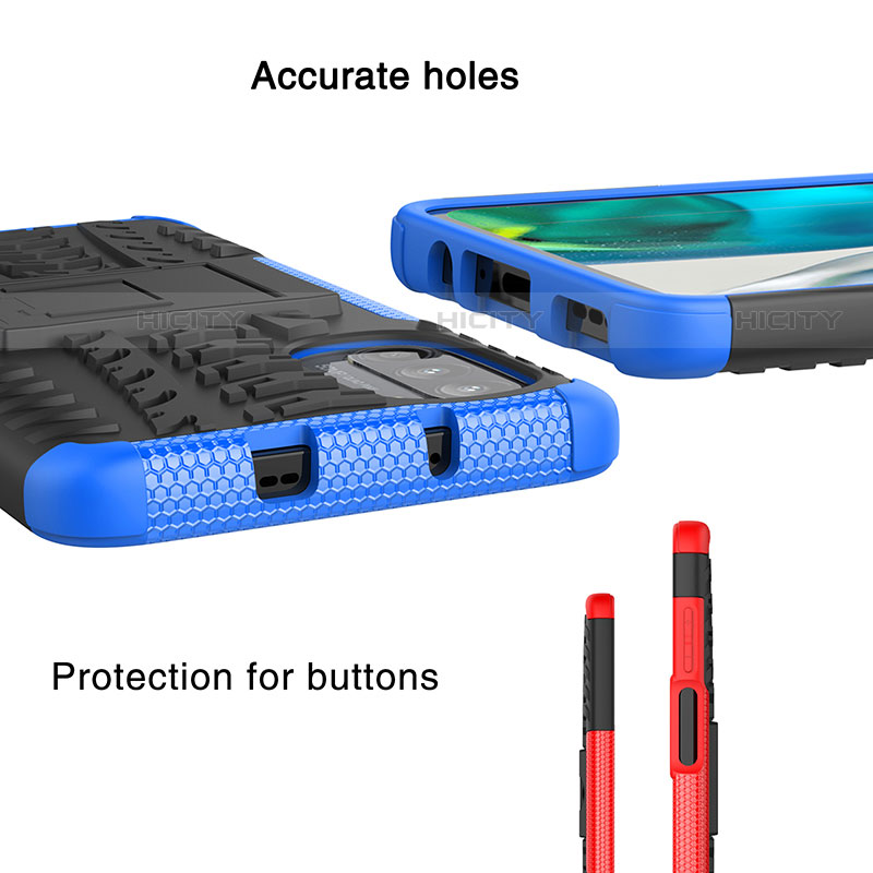 Custodia Silicone e Plastica Opaca Cover con Supporto A01 per Motorola Moto Edge (2022) 5G