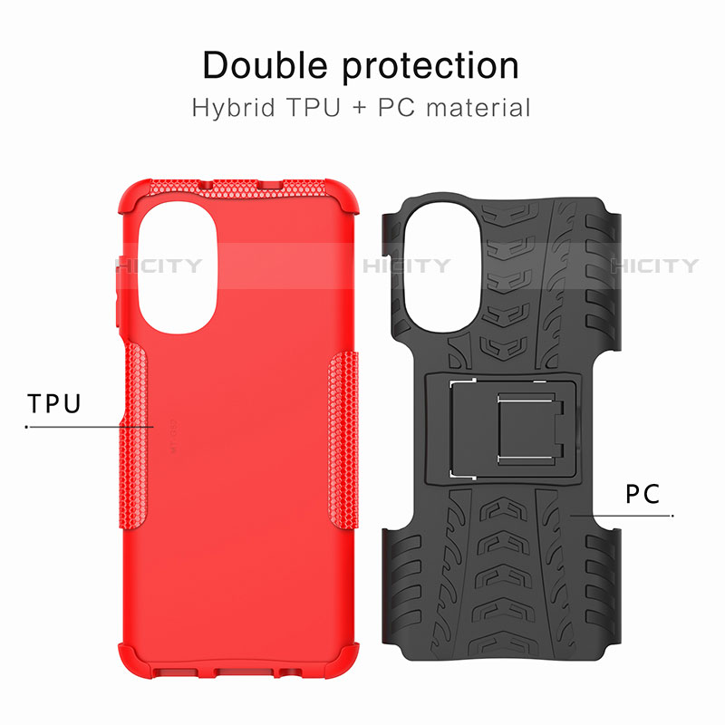 Custodia Silicone e Plastica Opaca Cover con Supporto A01 per Motorola Moto Edge (2022) 5G