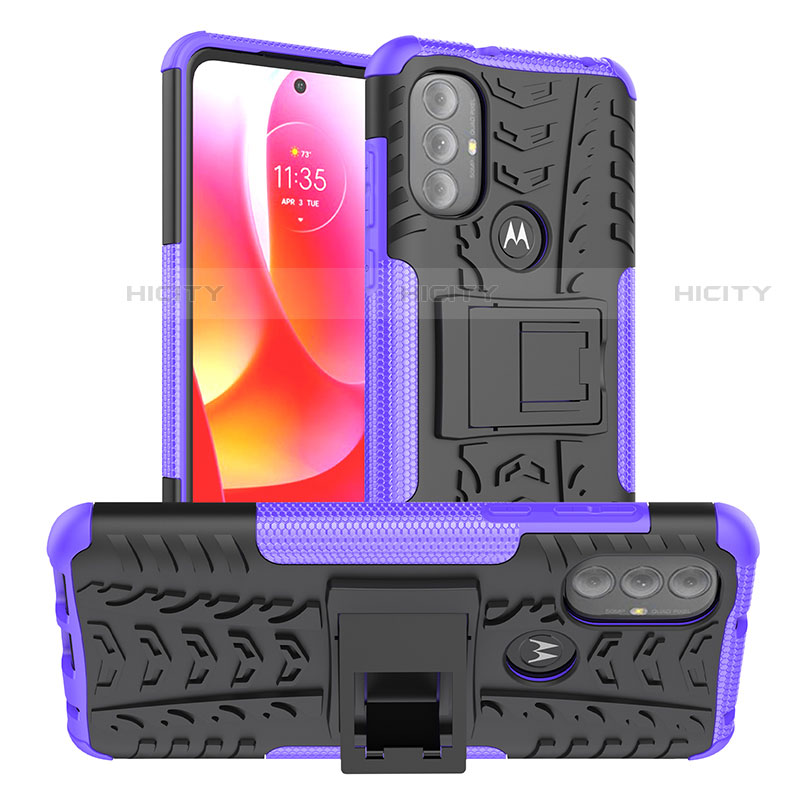 Custodia Silicone e Plastica Opaca Cover con Supporto A01 per Motorola Moto G Play Gen 2 Viola