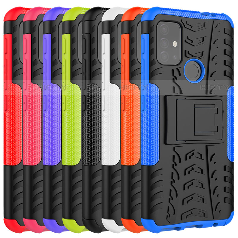 Custodia Silicone e Plastica Opaca Cover con Supporto A01 per Motorola Moto G10