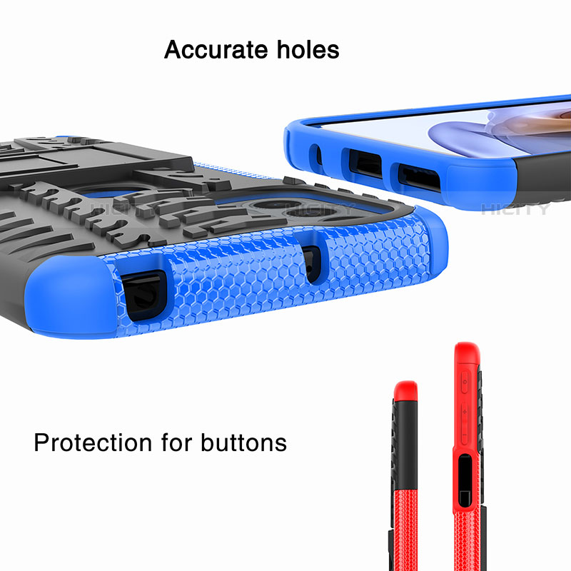 Custodia Silicone e Plastica Opaca Cover con Supporto A01 per Motorola Moto G41