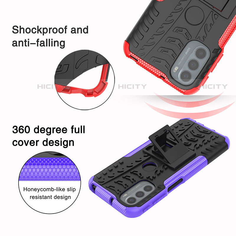 Custodia Silicone e Plastica Opaca Cover con Supporto A01 per Motorola Moto G41