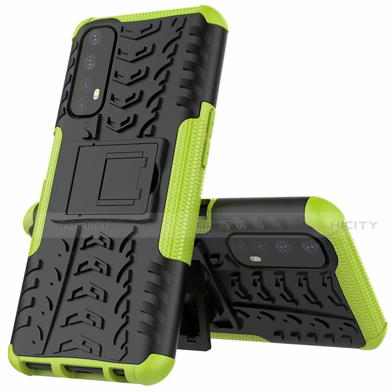 Custodia Silicone e Plastica Opaca Cover con Supporto A01 per Realme Narzo 30 4G Verde