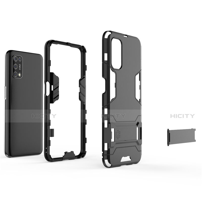 Custodia Silicone e Plastica Opaca Cover con Supporto A01 per Realme Narzo 30 Pro 5G