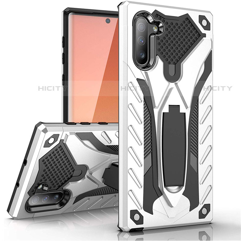 Custodia Silicone e Plastica Opaca Cover con Supporto A01 per Samsung Galaxy Note 10