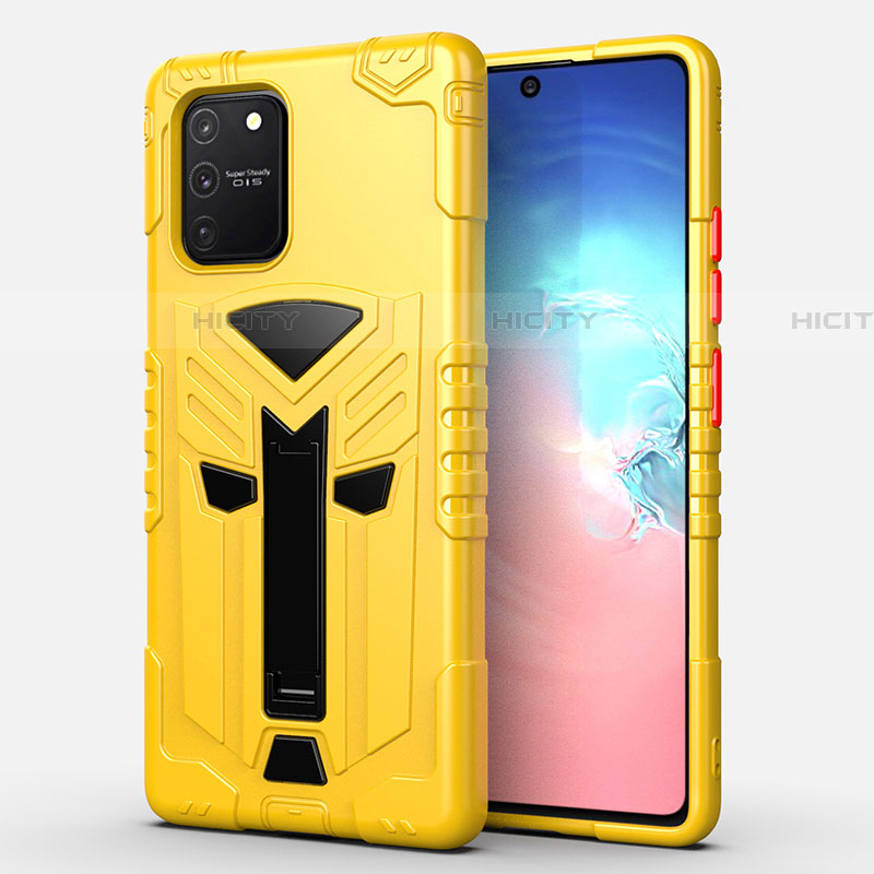 Custodia Silicone e Plastica Opaca Cover con Supporto A01 per Samsung Galaxy S10 Lite