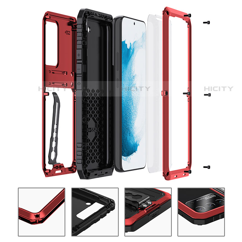 Custodia Silicone e Plastica Opaca Cover con Supporto A01 per Samsung Galaxy S21 Plus 5G