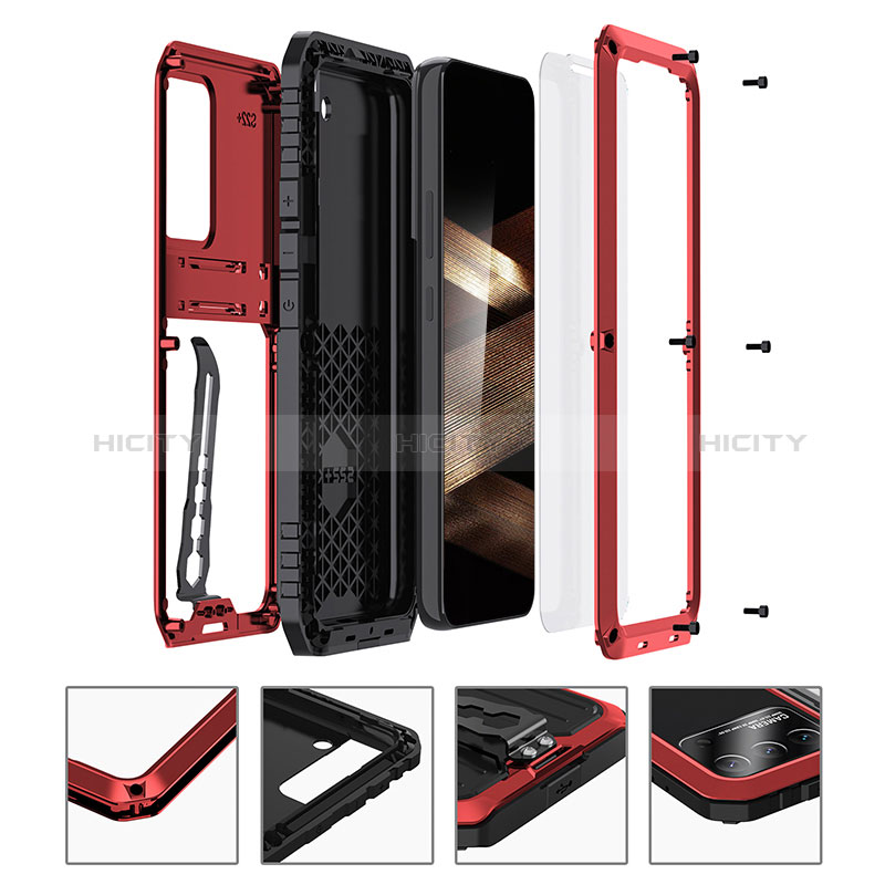 Custodia Silicone e Plastica Opaca Cover con Supporto A01 per Samsung Galaxy S24 Plus 5G