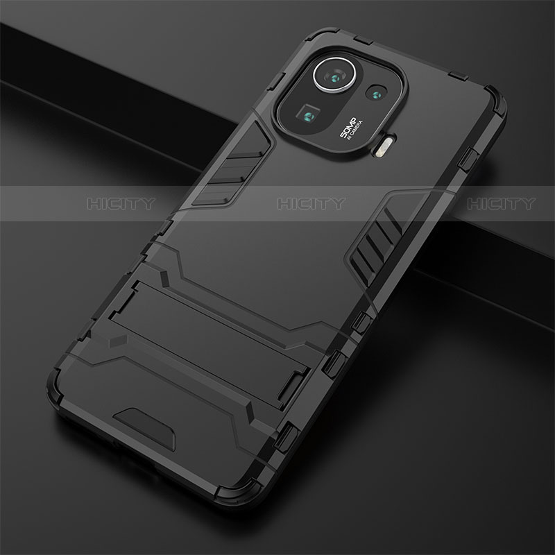 Custodia Silicone e Plastica Opaca Cover con Supporto A01 per Xiaomi Mi 11 Pro 5G