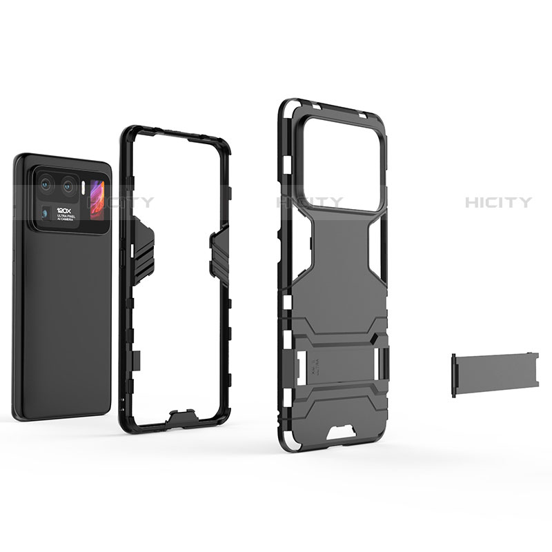 Custodia Silicone e Plastica Opaca Cover con Supporto A01 per Xiaomi Mi 11 Ultra 5G