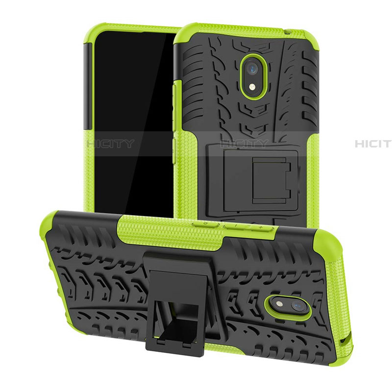 Custodia Silicone e Plastica Opaca Cover con Supporto A01 per Xiaomi Redmi 8A Verde