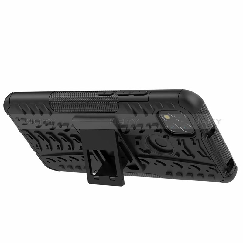 Custodia Silicone e Plastica Opaca Cover con Supporto A01 per Xiaomi Redmi 9 Activ