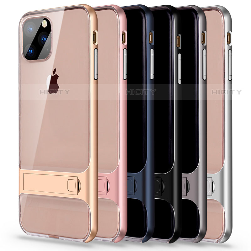 Custodia Silicone e Plastica Opaca Cover con Supporto A02 per Apple iPhone 11 Pro Max