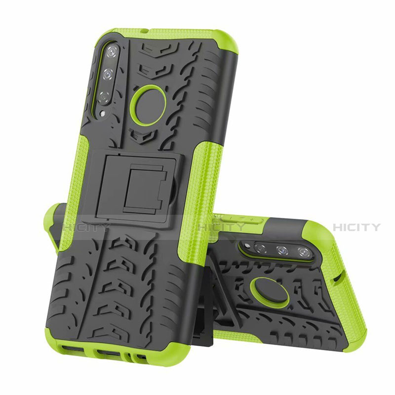 Custodia Silicone e Plastica Opaca Cover con Supporto A02 per Huawei Honor 9C Verde