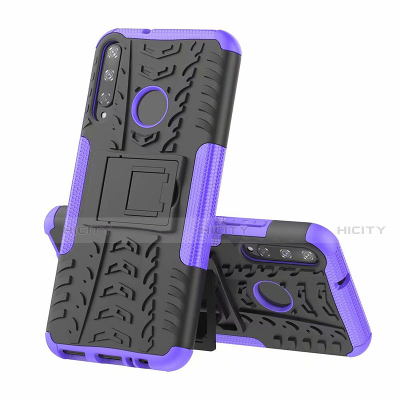 Custodia Silicone e Plastica Opaca Cover con Supporto A02 per Huawei Honor 9C Viola