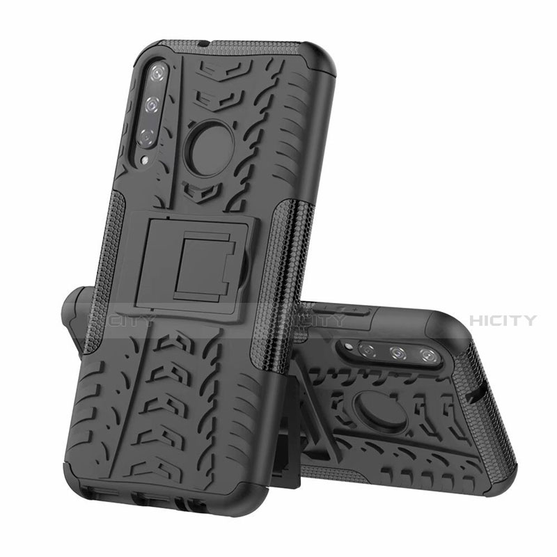 Custodia Silicone e Plastica Opaca Cover con Supporto A02 per Huawei P40 Lite E