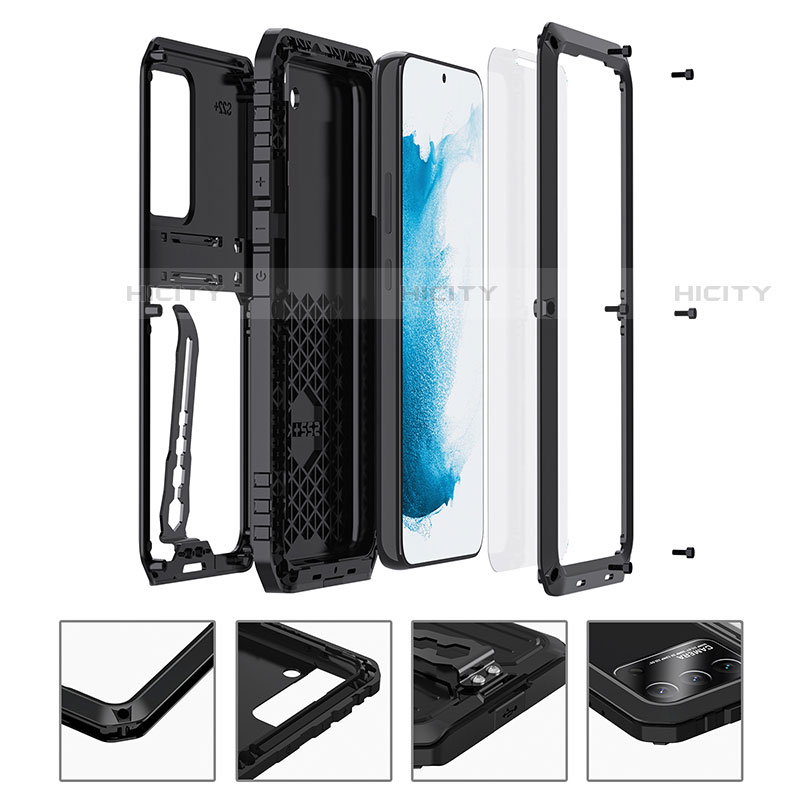 Custodia Silicone e Plastica Opaca Cover con Supporto A02 per Samsung Galaxy S21 Plus 5G