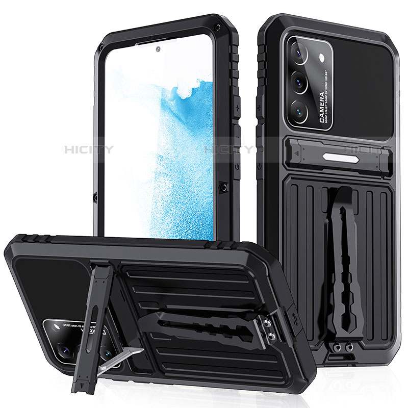 Custodia Silicone e Plastica Opaca Cover con Supporto A02 per Samsung Galaxy S21 Plus 5G Nero