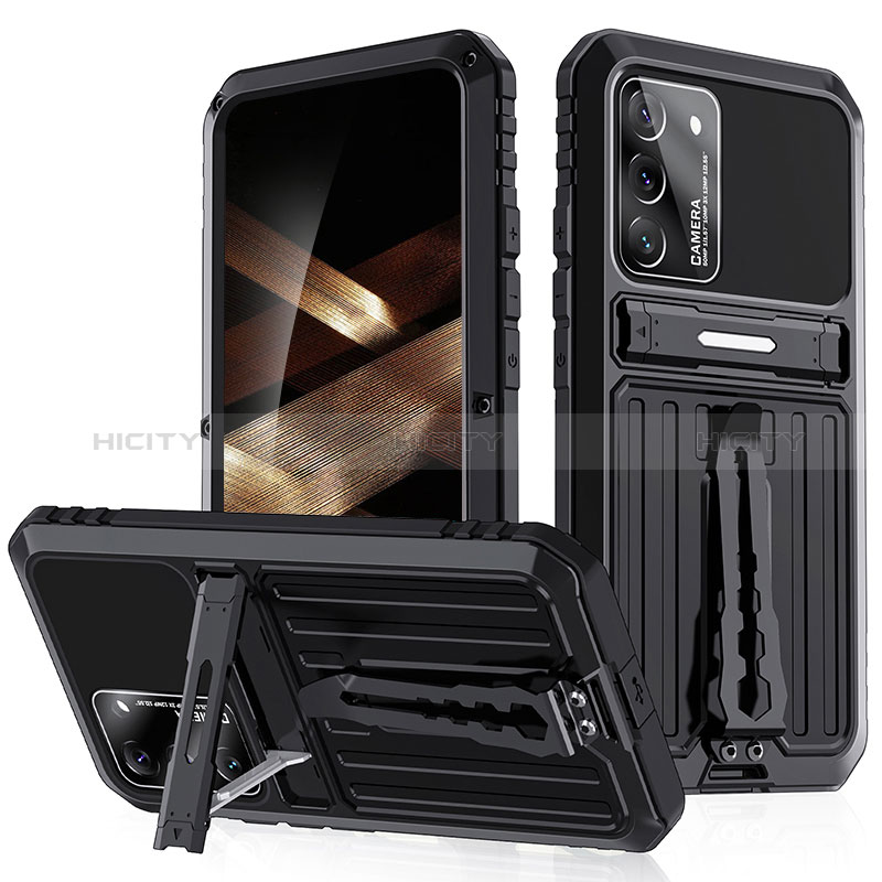 Custodia Silicone e Plastica Opaca Cover con Supporto A02 per Samsung Galaxy S24 5G Nero