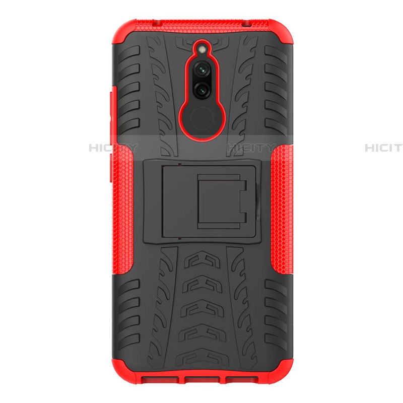 Custodia Silicone e Plastica Opaca Cover con Supporto A02 per Xiaomi Redmi 8