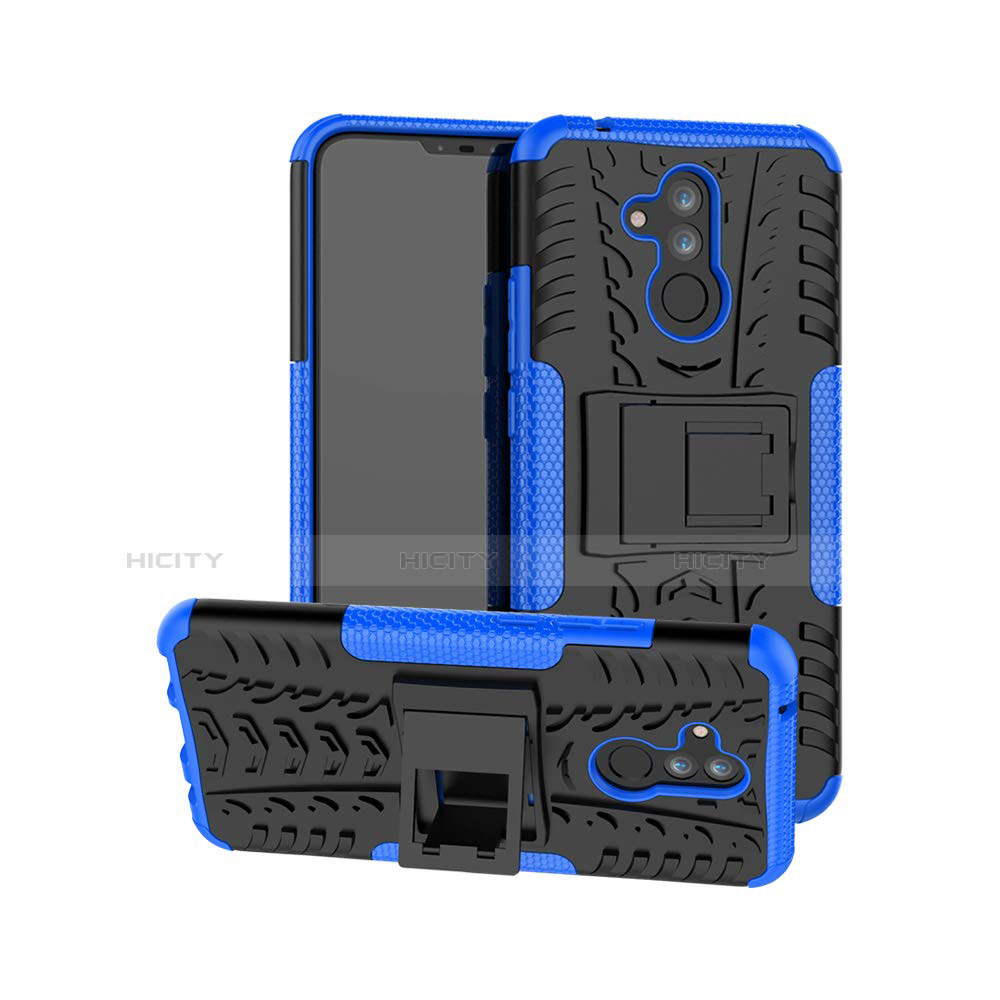 Custodia Silicone e Plastica Opaca Cover con Supporto A03 per Huawei Mate 20 Lite