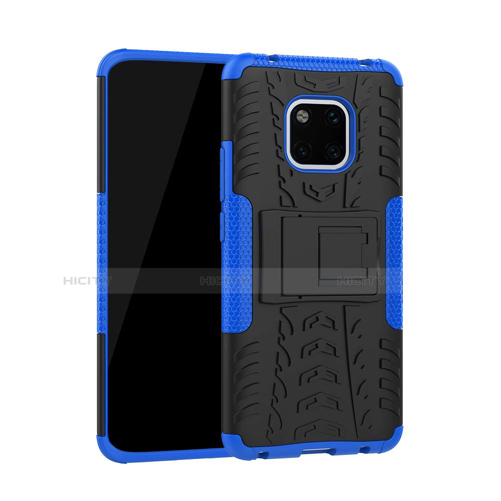 Custodia Silicone e Plastica Opaca Cover con Supporto A03 per Huawei Mate 20 Pro