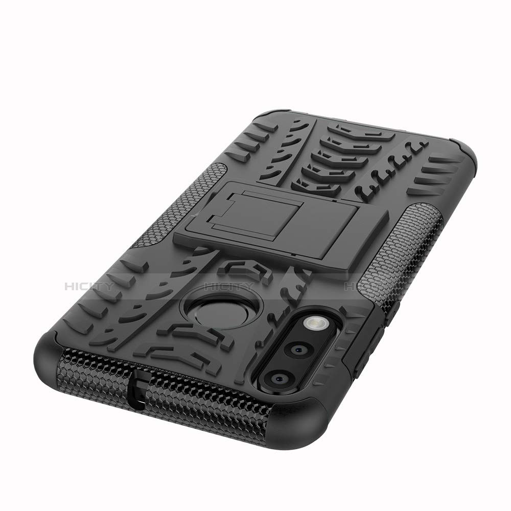 Custodia Silicone e Plastica Opaca Cover con Supporto A04 per Huawei P30 Lite