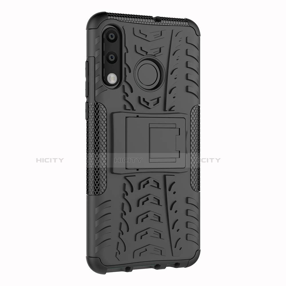 Custodia Silicone e Plastica Opaca Cover con Supporto A04 per Huawei P30 Lite