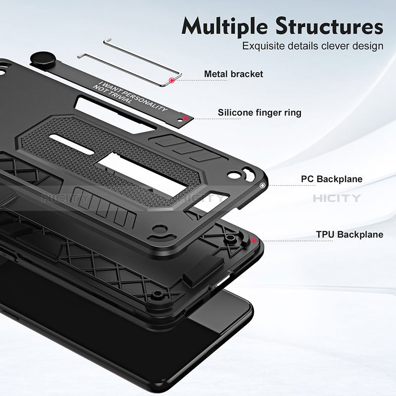 Custodia Silicone e Plastica Opaca Cover con Supporto H01P per Motorola Moto E22i