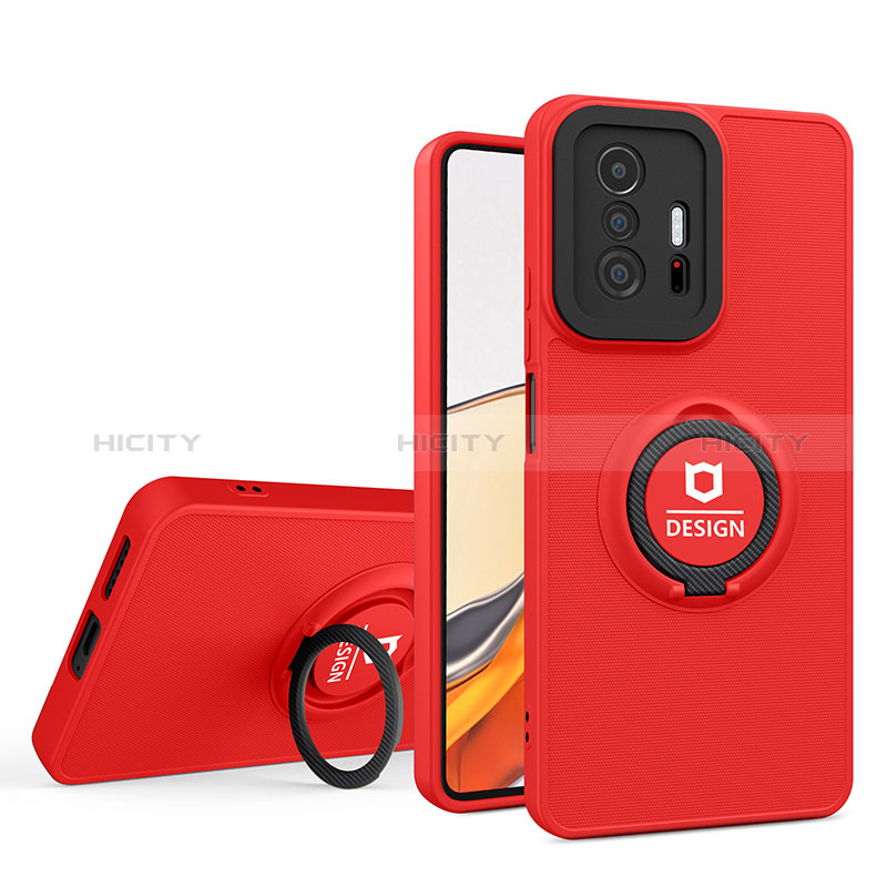 Custodia Silicone e Plastica Opaca Cover con Supporto H01P per Xiaomi Mi 11T 5G