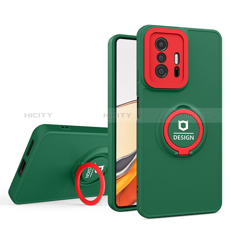 Custodia Silicone e Plastica Opaca Cover con Supporto H01P per Xiaomi Mi 11T 5G