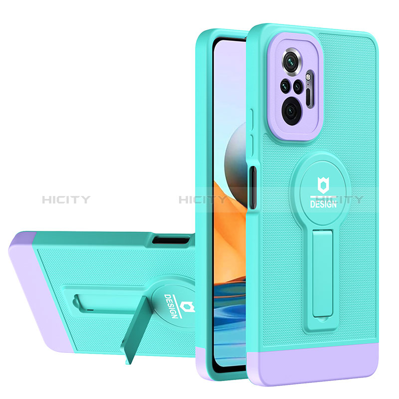 Custodia Silicone e Plastica Opaca Cover con Supporto H01P per Xiaomi Redmi Note 10 Pro 4G