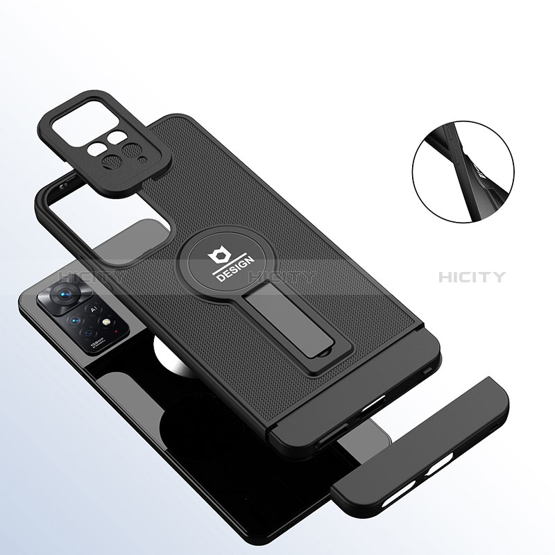 Custodia Silicone e Plastica Opaca Cover con Supporto H01P per Xiaomi Redmi Note 11 Pro 5G