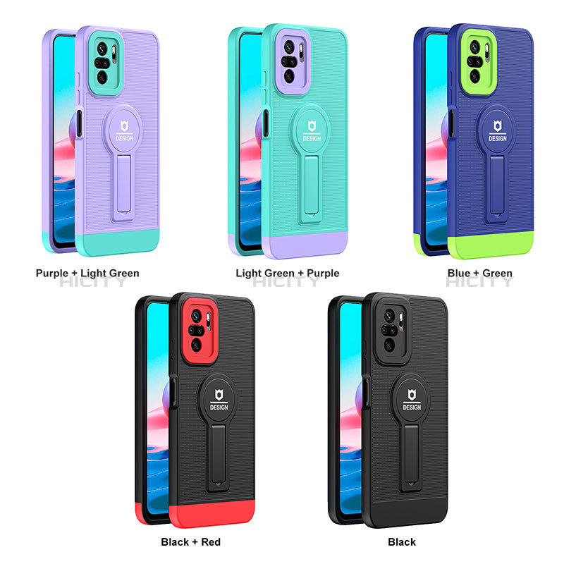 Custodia Silicone e Plastica Opaca Cover con Supporto H01P per Xiaomi Redmi Note 11 SE India 4G