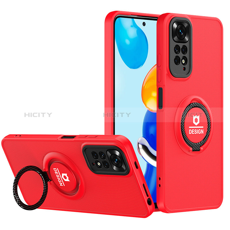 Custodia Silicone e Plastica Opaca Cover con Supporto H02P per Xiaomi Redmi Note 11 4G (2022)