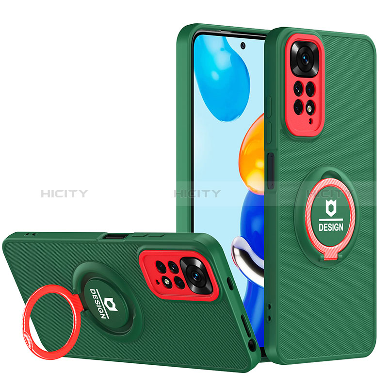 Custodia Silicone e Plastica Opaca Cover con Supporto H02P per Xiaomi Redmi Note 11S 4G