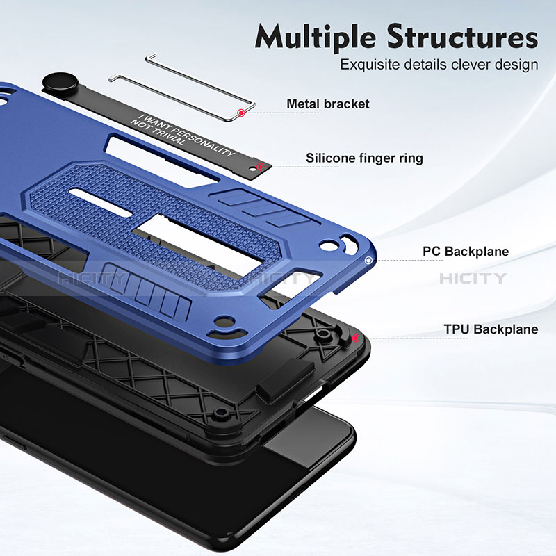 Custodia Silicone e Plastica Opaca Cover con Supporto H02X per Apple iPhone 13