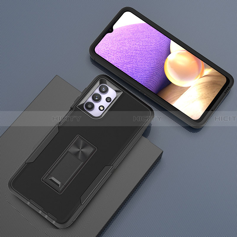 Custodia Silicone e Plastica Opaca Cover con Supporto J01S per Samsung Galaxy A32 4G