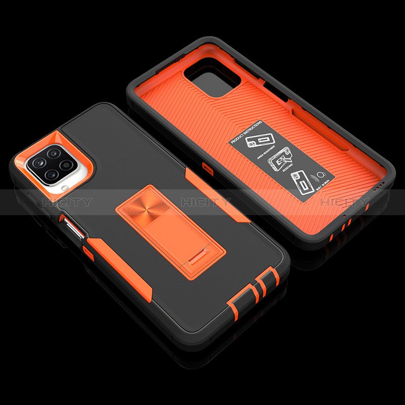 Custodia Silicone e Plastica Opaca Cover con Supporto J01S per Samsung Galaxy M12