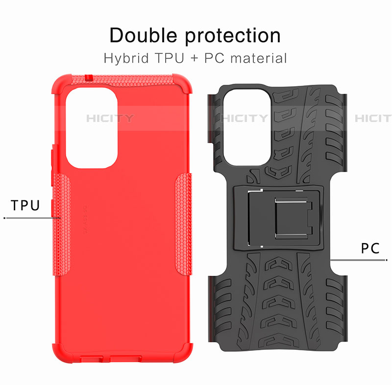 Custodia Silicone e Plastica Opaca Cover con Supporto J01X per Samsung Galaxy A53 5G