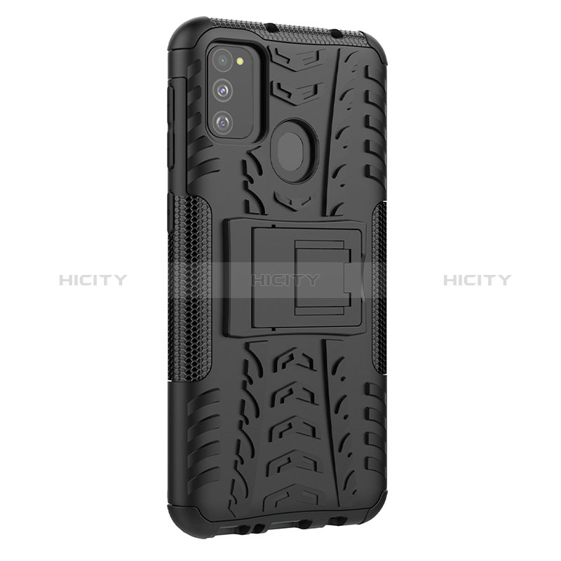 Custodia Silicone e Plastica Opaca Cover con Supporto J01X per Samsung Galaxy M21