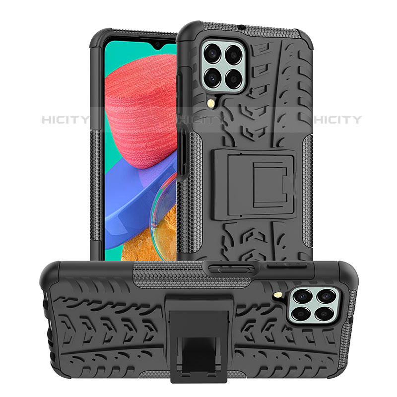 Custodia Silicone e Plastica Opaca Cover con Supporto J01X per Samsung Galaxy M33 5G