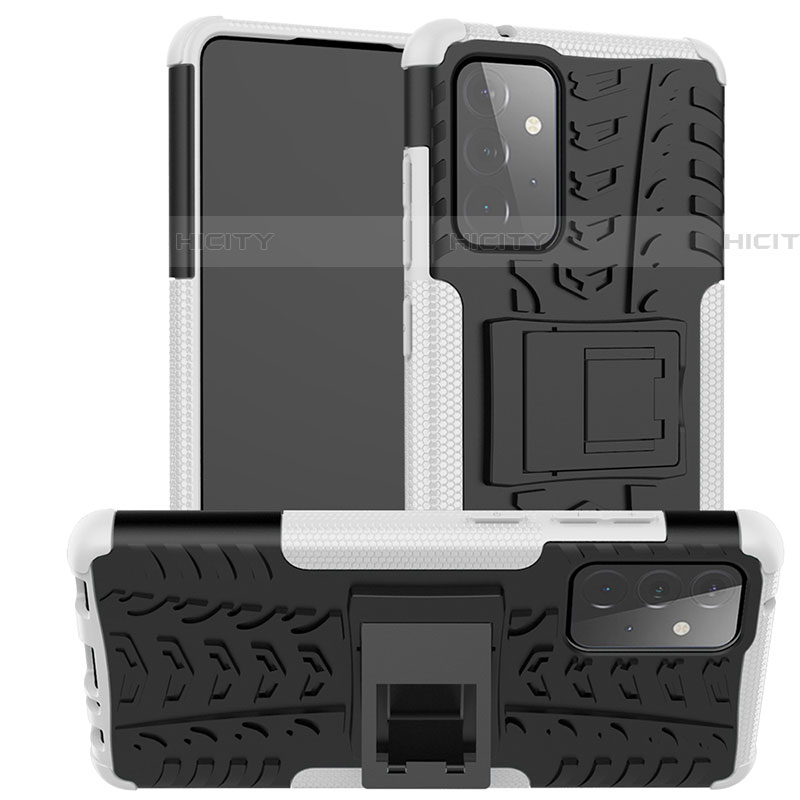 Custodia Silicone e Plastica Opaca Cover con Supporto J02X per Samsung Galaxy A72 4G