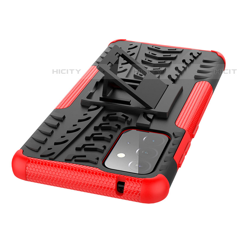 Custodia Silicone e Plastica Opaca Cover con Supporto J02X per Samsung Galaxy A72 5G