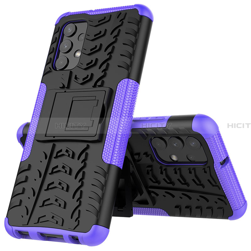 Custodia Silicone e Plastica Opaca Cover con Supporto JX01 per Samsung Galaxy A32 5G Viola