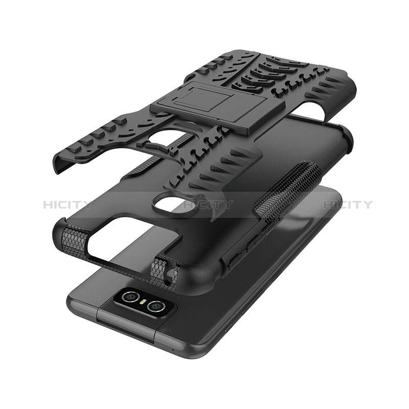 Custodia Silicone e Plastica Opaca Cover con Supporto JX1 per Asus Zenfone 6 ZS630KL