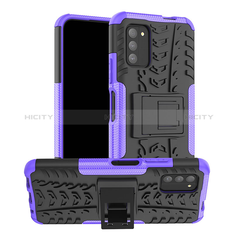 Custodia Silicone e Plastica Opaca Cover con Supporto JX1 per Nokia G100 Viola