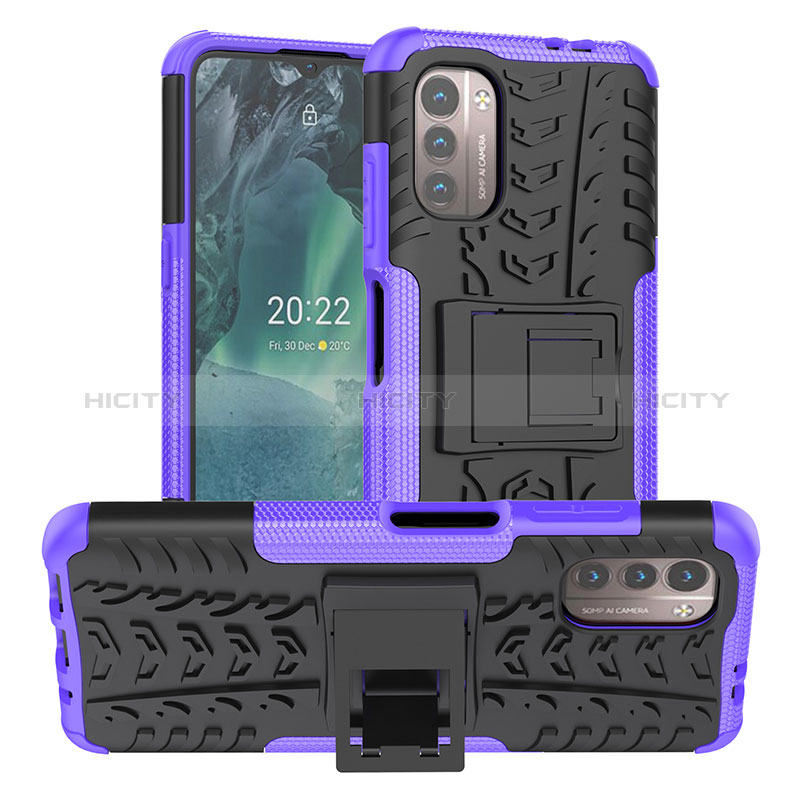 Custodia Silicone e Plastica Opaca Cover con Supporto JX1 per Nokia G11