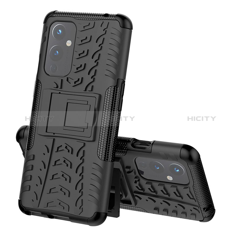 Custodia Silicone e Plastica Opaca Cover con Supporto JX1 per OnePlus 9 5G