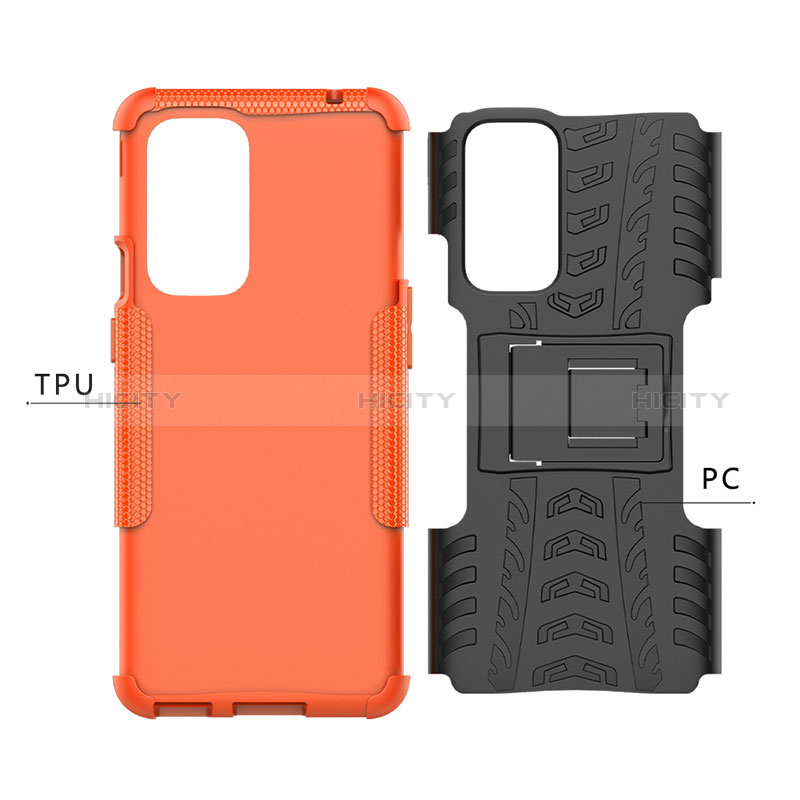 Custodia Silicone e Plastica Opaca Cover con Supporto JX1 per OnePlus 9 Pro 5G